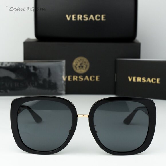 Versace Women Sunglasses Black Grey Butterfly VE4407D GB1/87 NEW AUTHENTIC main image 5